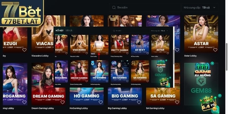 Giới thiệu sảnh EBET 77Bet – không gian trực tuyến ổn định chuẩn mực quốc tế